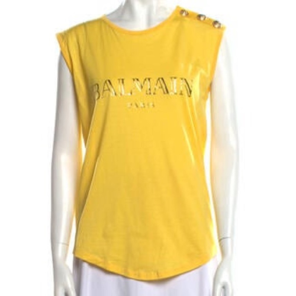 Balmain Graphic Print Crew Neck T-Shirts